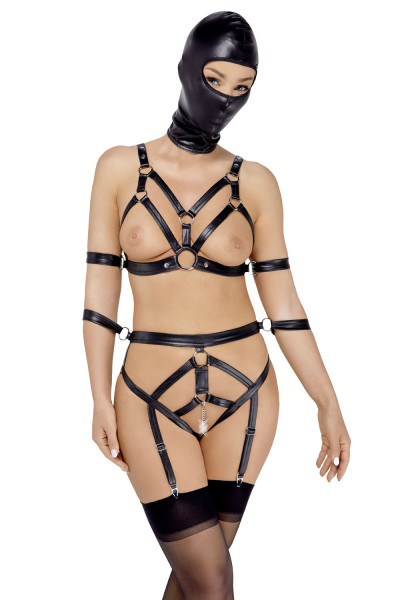 BONDAGE-SET MIT MASKE [Bad Kitty] schwarz