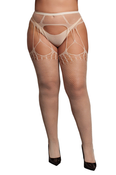 STRAPS-STRUMPFHOSE - QUEENSIZE [Le Désir] beige