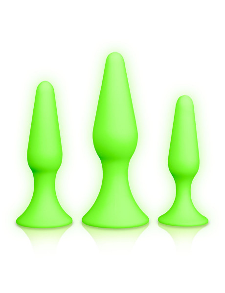 BUTT-PLUG-SET [Ouch! Glow in the dark] grün