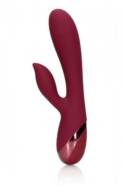 SMOOTH SILICONE RABBIT - VIBRATOR [Loveline by Shots] dunkelrot