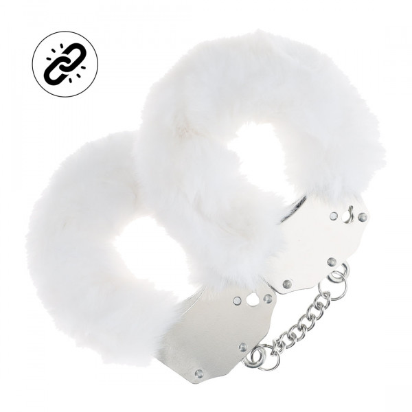 FLUFFY HAND CUFFS - HEAVY DUTY [Ouch!] PLÜSCHHANDSCHELLEN - weiss