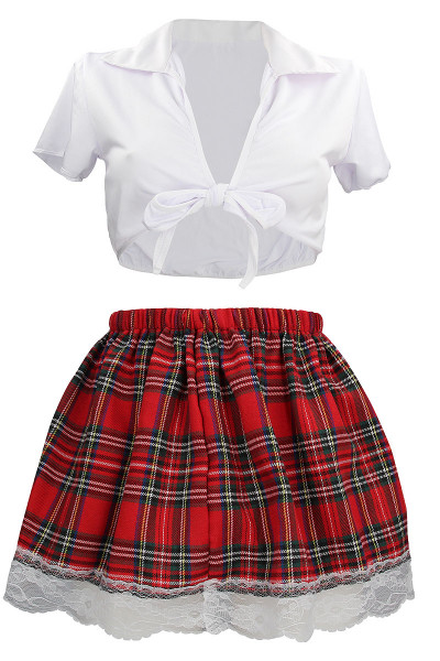 SCHOOLGIRL - KOSTÜM [S-Line by Shots] rot/weiss