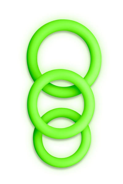 COCK-RING-SET [Ouch! Glow in the dark] grün