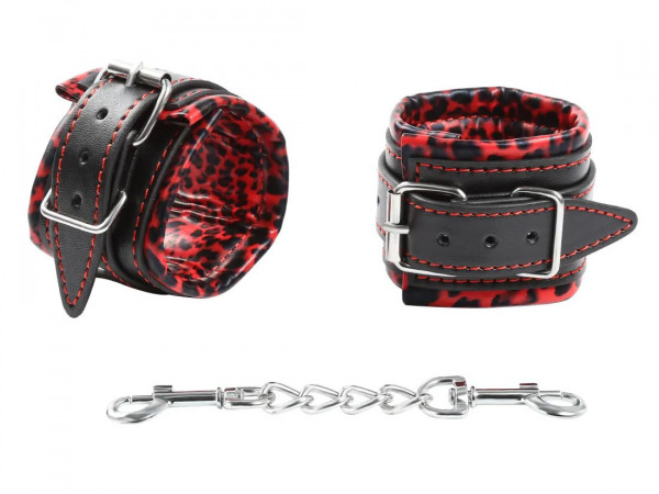 HAND CUFFS - LEO [Smart Moves] schwarz/silber/rot