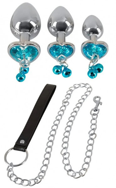 BUTT-PLUG-SET [You2Toys] silber/türkis/schwarz