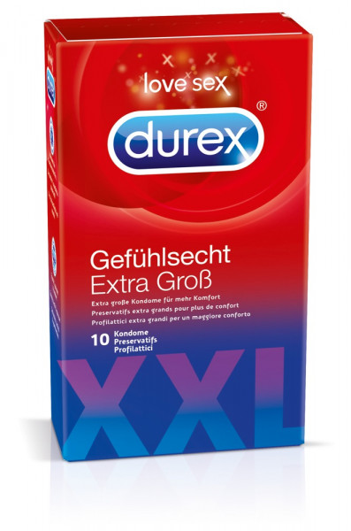 GEFÜHLSECHT - EXTRA GROSS [Durex] 10er Pack