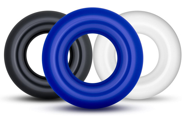 DONUT-COCKRING-SET [Power Escorts] 3er schwarz/blau/transparent