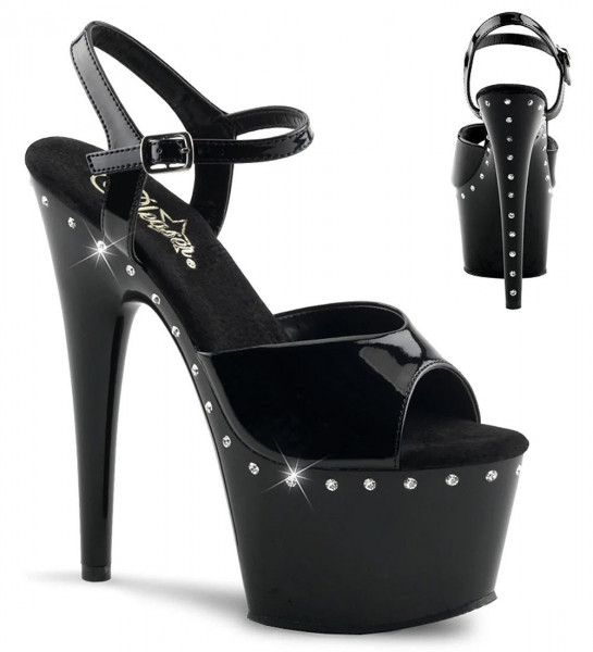 ADORE 709LS - LACK-PLATEAU-SANDALE [Pleaser] schwarz