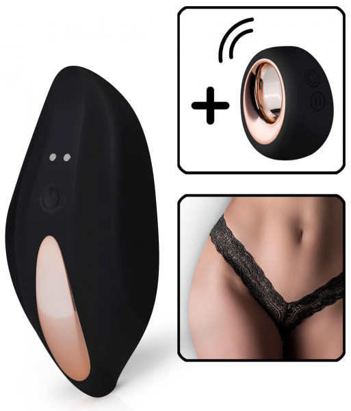 VIBRATING LACE THONG - REMOTE CONTROL [Pantyrebel] schwarz