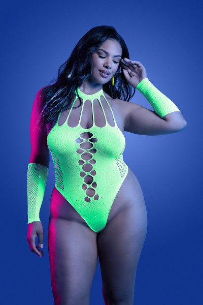 PRESSURE POINT - STRINGBODY - QUEENSIZE [Fantasy Lingerie - Glow] neon-grün