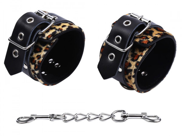 HAND CUFFS - LEO [Smart Moves] schwarz/silber/leopard