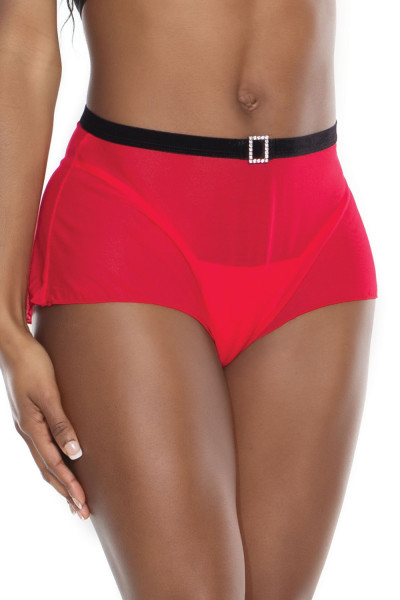 HIGH-WAIST - XMAS-PANTY [Coquette] rot/schwarz