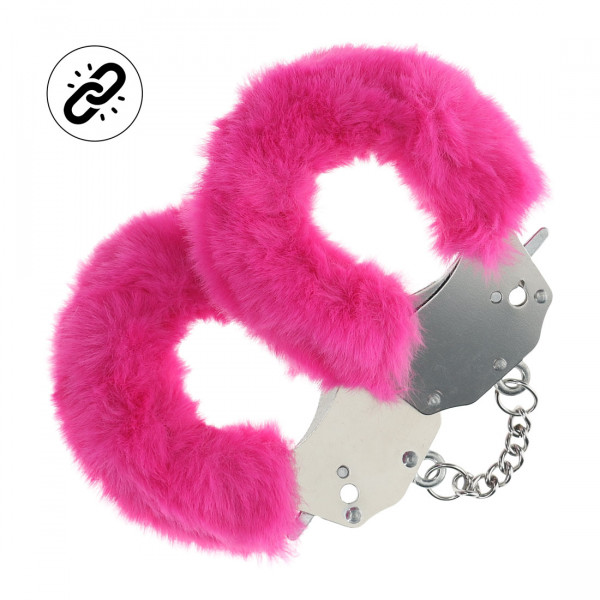 FLUFFY HAND CUFFS - HEAVY DUTY [Ouch!] PLÜSCHHANDSCHELLEN - pink