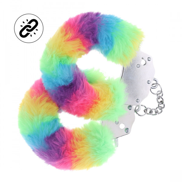 FLUFFY HAND CUFFS - HEAVY DUTY [Ouch!] PLÜSCHHANDSCHELLEN - bunt
