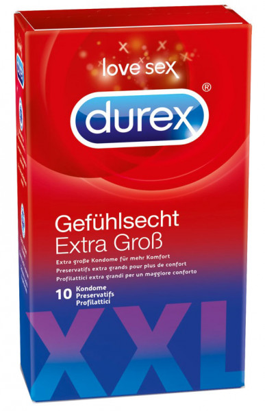 GEFÜHLSECHT - EXTRA GROSS [Durex] 10er Pack