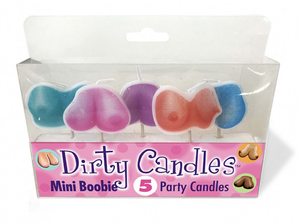 DIRTY CANDLES - MINI BOOBIE-PARTY CANDLES [little genie] 5er