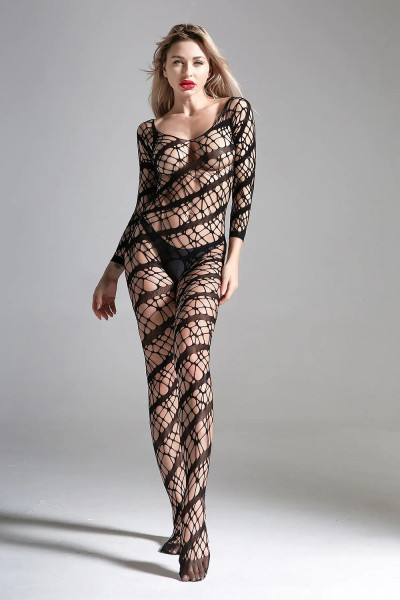 SPITZEN-CATSUIT [Cindylove] schwarz