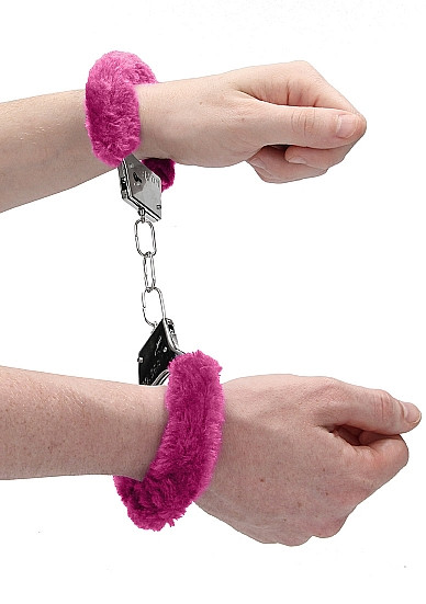 BEGINNER'S HAND CUFFS [Ouch!] PLÜSCHHANDSCHELLEN - pink