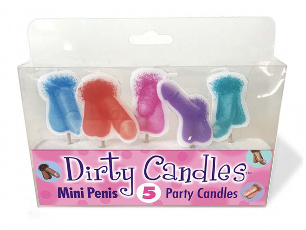DIRTY CANDLES - MINI PENIS-PARTY CANDLES [little genie] 5er