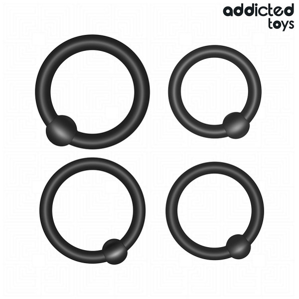 PLEASURE COCK RING SET [Addicted Toys by Dreamlove] schwarz