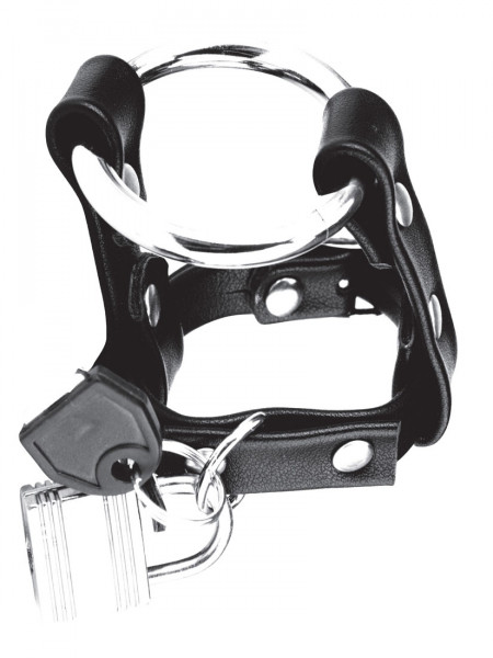 METAL COCK RING [Blue Line] schwarz/silber