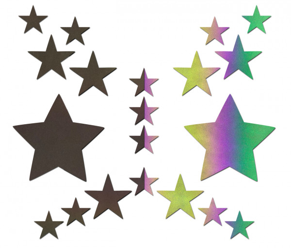 RAINBOW STARS - KÖRPERSCHMUCK [Pastease] 18 Stk. - regenbogen