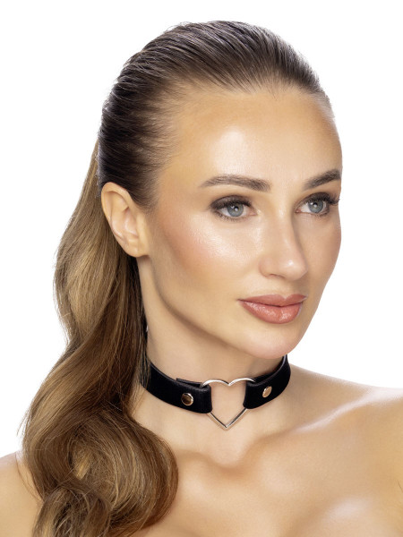 HALSBAND - HERZ [Cottelli Accessoires] schwarz/silber