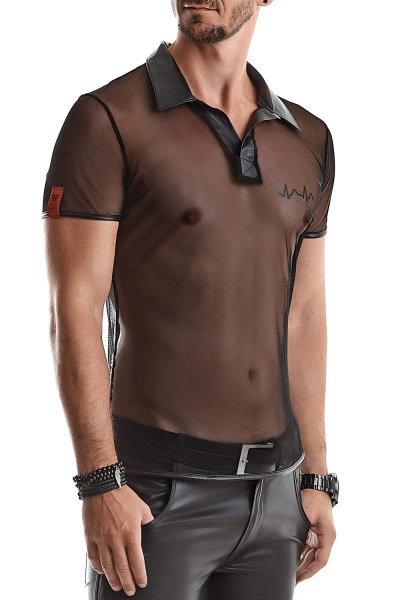 MESH-POLO-SHIRT [Regnes Fetish Planet] schwarz