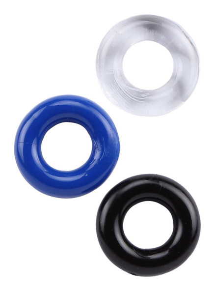 DONUT-RING-SET [GK-Power] schwarz/blau/transparent