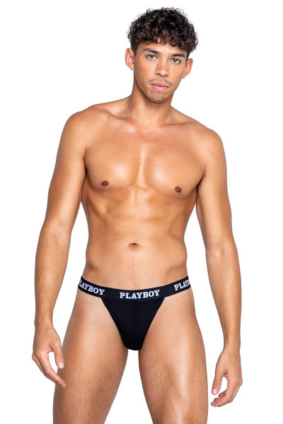 PLAYBOY - GYM-STRING [Playboy] schwarz/weiss