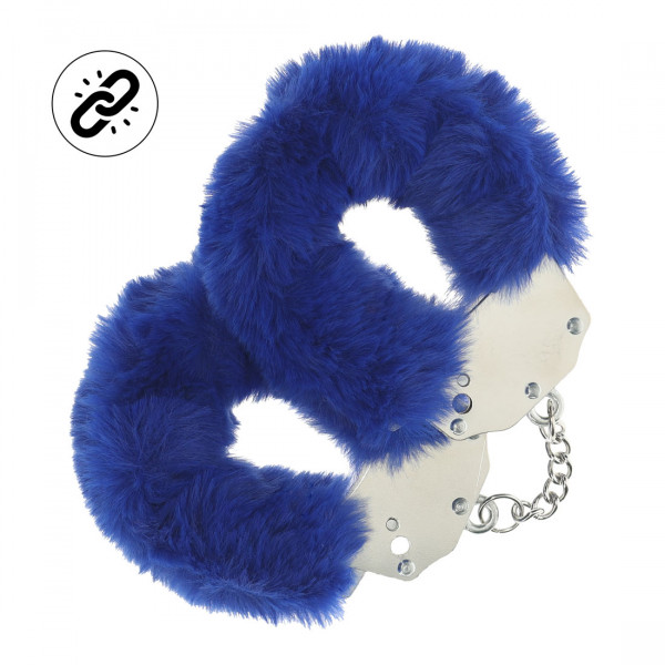 FLUFFY HAND CUFFS - HEAVY DUTY [Ouch!] PLÜSCHHANDSCHELLEN - blau