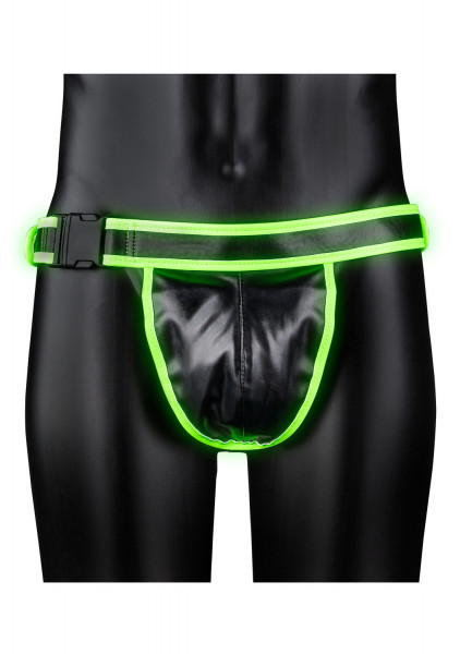 BUCKLE JOCK-STRAP [Ouch! Glow in the dark] schwarz/grün