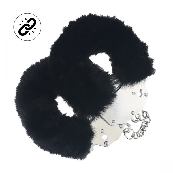 FLUFFY HAND CUFFS - HEAVY DUTY [Ouch!] PLÜSCHHANDSCHELLEN - schwarz