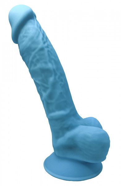 MEMORY SILICONE DILDO - 7" MODEL 1 [Silexd] blau