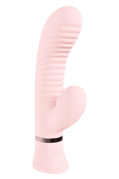 MYSTIQUE - RIBBED RABBIT - VIBRATOR [Loveline by Shots] rosa