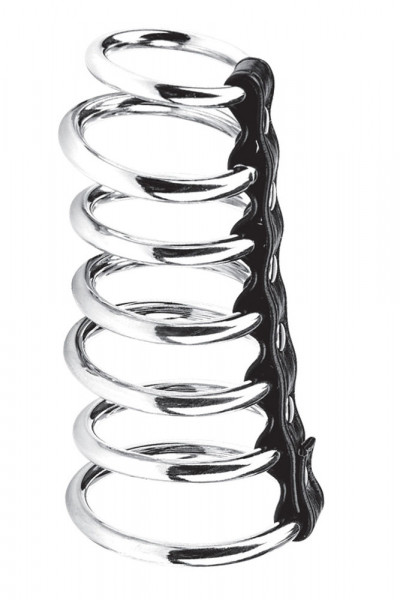 7 RING GATES OF HELL - COCK-BALL RING [Blue Line] schwarz/silber