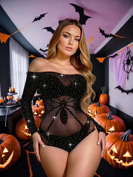 #SPIDERWOMEN - NETZ-BODY [Snap Shot] schwarz