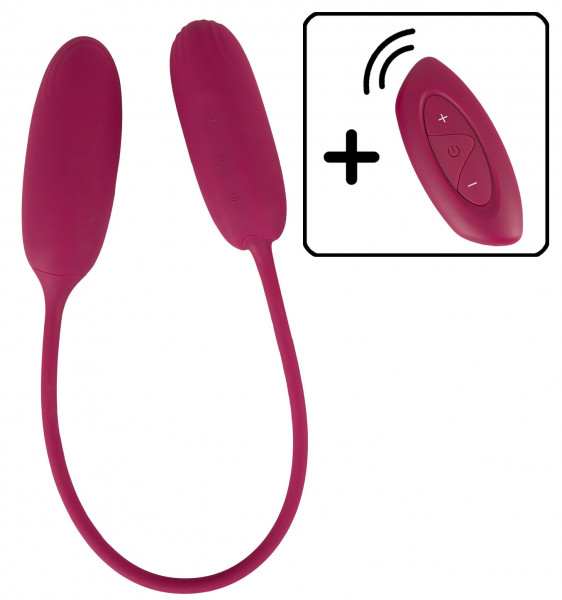 RC SHAKING & VIBRATING LOVE EGG DUO [Silicone Stars - Sweet Smile] bordeaux