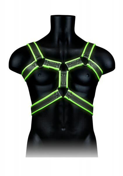 BODY-HARNESS [Ouch! Glow in the dark] schwarz/grün