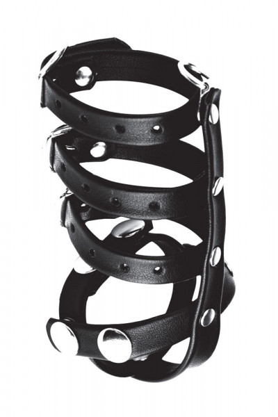 TRIPLE COCK-BALL STRAP [Blue Line] schwarz/silber