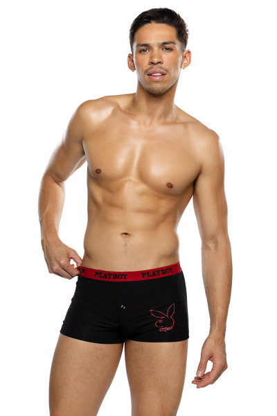 PLAYBOY - TUXEDO BOXER-SHORTS [Playboy] schwarz/rot