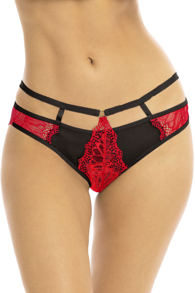 DANGER ZONE - OPEN BACK PANTY [René Rofé] rot/schwarz
