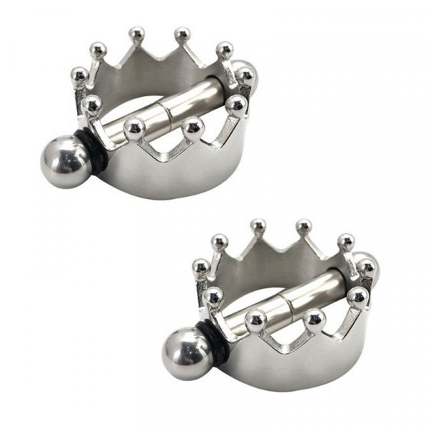 NIPPEL-KLEMMEN - STEEL CROWN [Fixxx Metal Series] silber