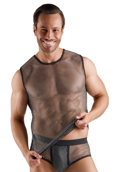 GLITZER-NETZ-SHIRT [Svenjoyment] schwarz