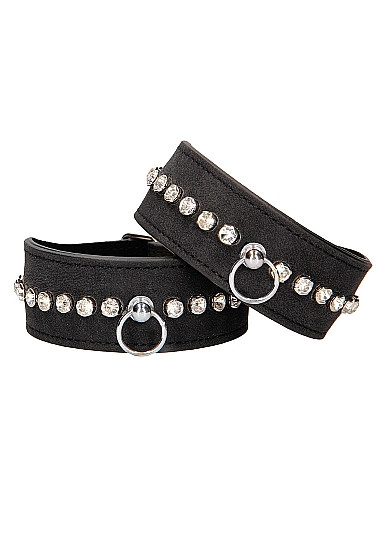 DIAMOND STUDDED WRIST CUFFS - HAND-FESSELN [Ouch! - Diamond] schwarz