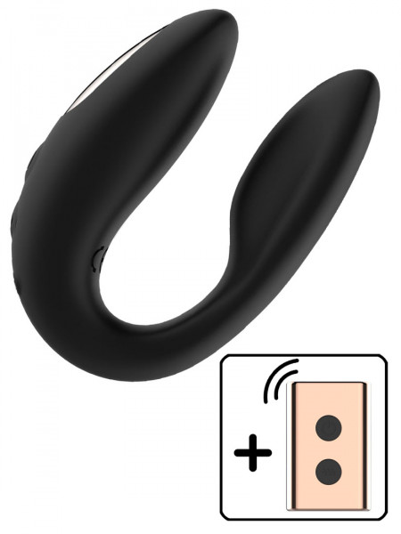 C-SHAPED COUPLE-VIBRATOR [Rosy Gold] schwarz/roségold