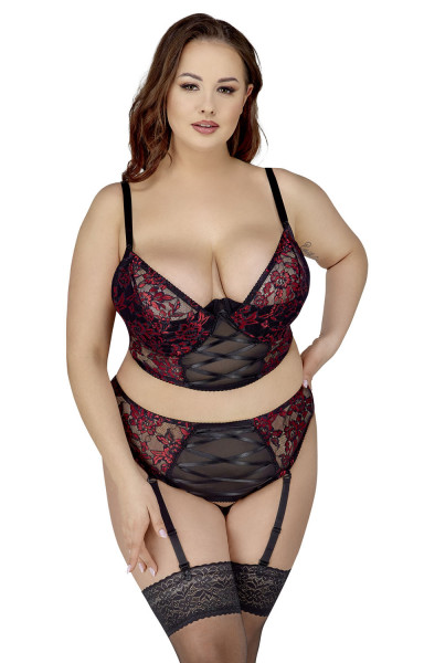 STRAPS-SET - QUEENSIZE [Cottelli Curves] schwarz/rot